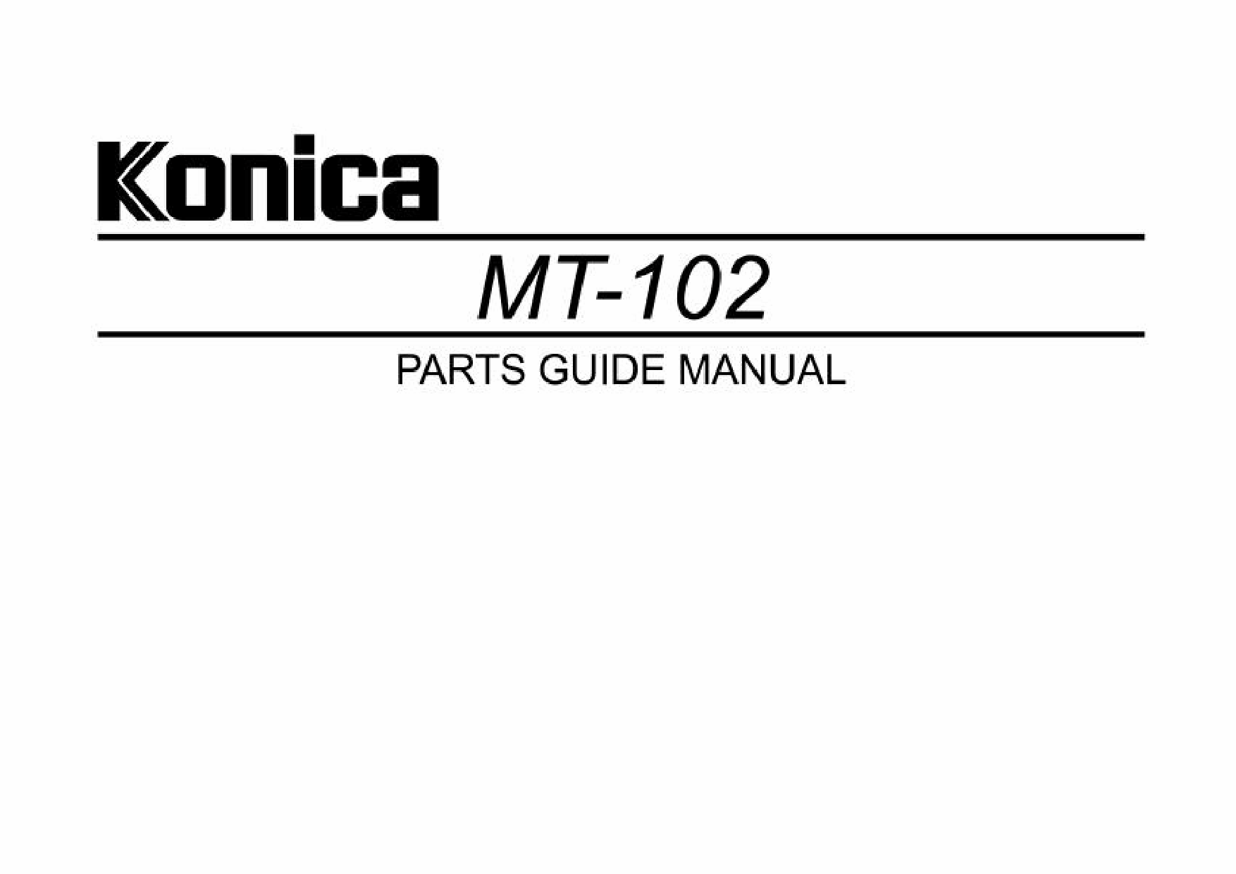 Konica-Minolta Options MT-102 Parts Manual-1